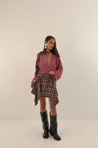 GONNA A CAMICIA MARTY INVERNO ROSA LAMPONE