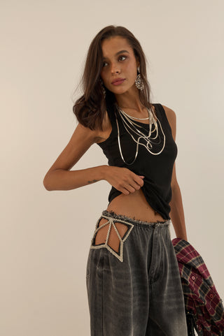 JEANS CUT-OT TIFFANY NERO