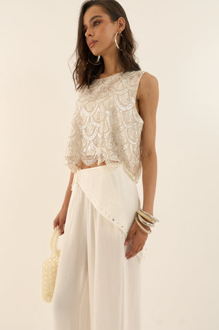 PANTALONE FOULARD WHITE SAND