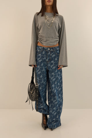 CAMO BLUE DENIM JEANS