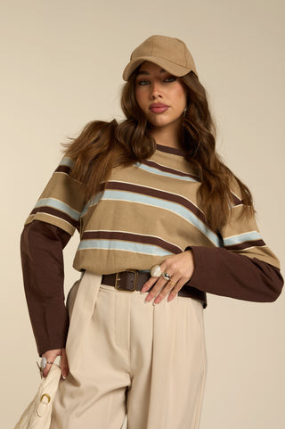 DOBLE LAYERED STRIPE t-shirt