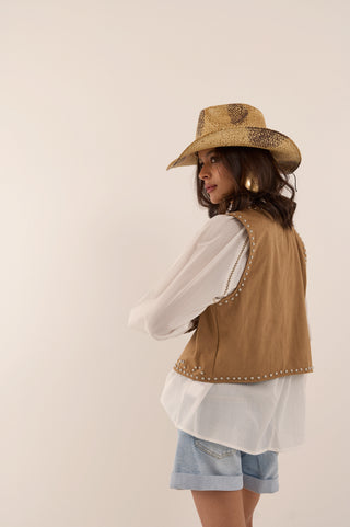 GILET IN SUEDE RANCH