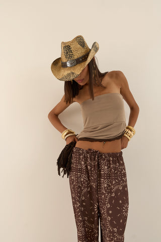 PANTALONE BANDANAS MARRONE