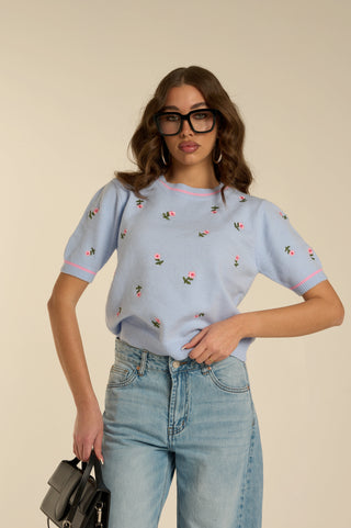 SKY FLORAL KNIT