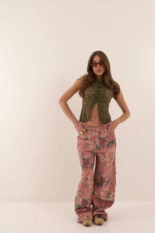 SPRING ROSES DENIM JEANS