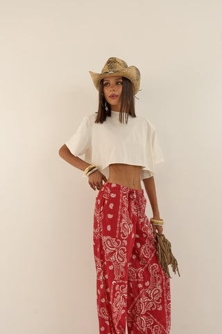 PANTALONE BANDANAS ROSSO