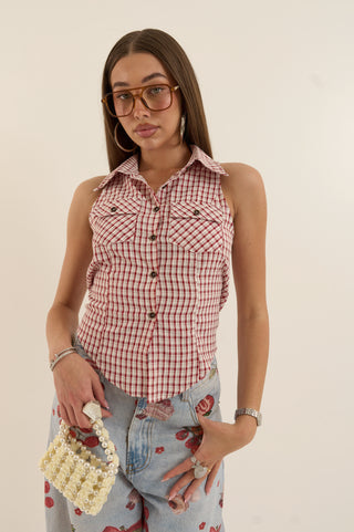 CAMICIA SMANICATA RED VICKY