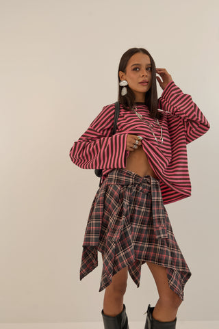 GONNA A CAMICIA MARTY INVERNO ROSA LAMPONE