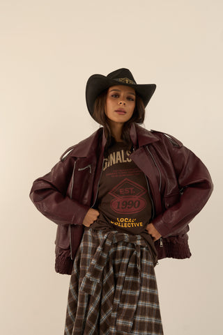 GIACCA BIKER STORMY BURGUNDY