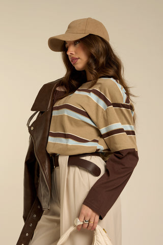 DOBLE LAYERED STRIPE t-shirt