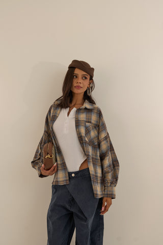CAMICIA TARTAN RILEY AZZURRO
