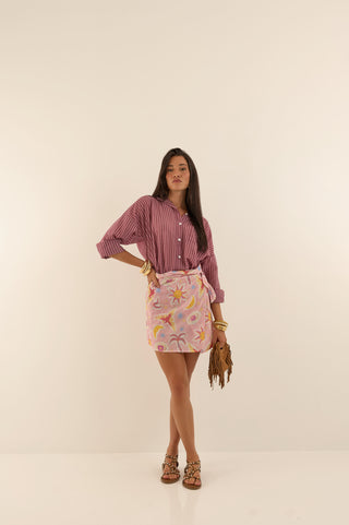 CAMICIA RIGATA ROSA MALVA