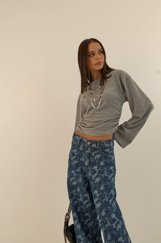 CAMO BLUE DENIM JEANS