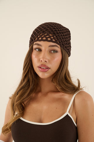 CUFFIA CROCHET CHOCCOLATO