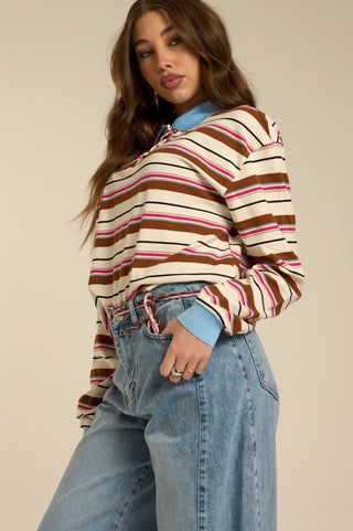 Maglia STRIPE POLO FLUO