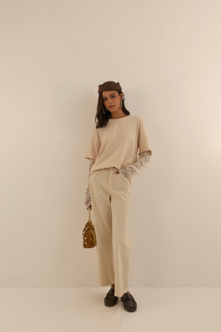 PANTALONE BETTY LISCIO CREMA