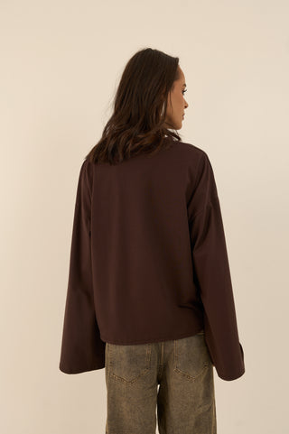 MAGLIA SQUADRATA BEL MARRONE
