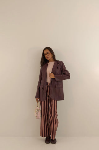 PANTALONE BETTY RIGATO BORDEAUX