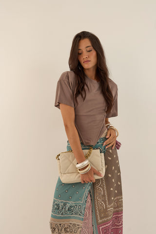 MAGLIA CROP NEVERLAND TORTORA