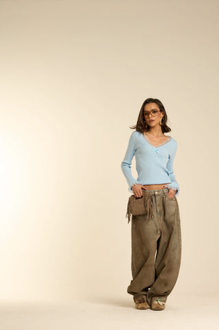 VINTAGE TAUPE BALLOON JEANS