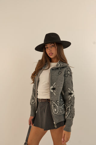 CARDIGAN ZIP RANGER GRIGIO