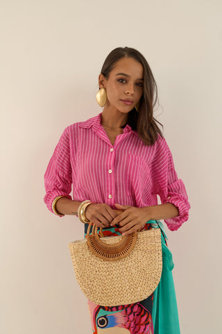 CAMICIA RIGATA FUCSIA