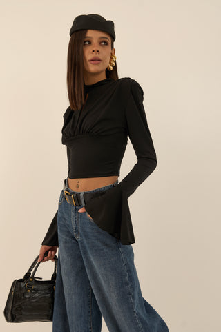 WIDE LEG CON CINTURA DENIM JEANS