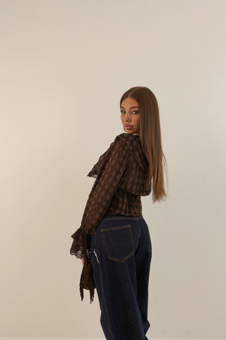 INDIGO CUT DENIM JEANS
