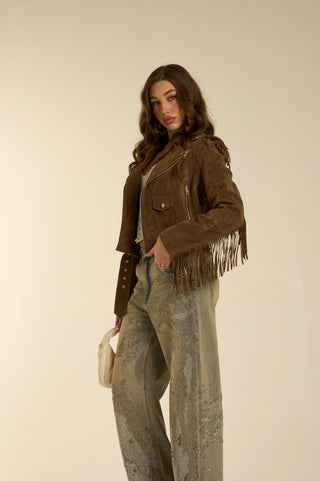 Giacca in Suede stringata FARWESTY