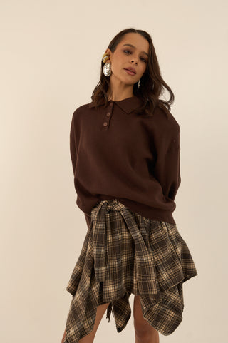 MAGLIONE POLO CAMBRIDGE MARRONE