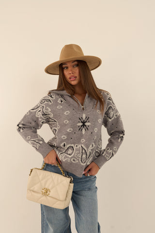 MAGLIONE ZIP RANGER GRIGIO
