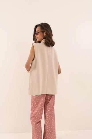 GILET ASIMMETRICO CORE CUT CREMA