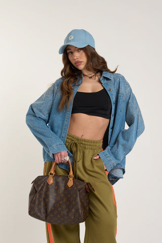CAMICIA DENIM SPARKLE OVERSIZE
