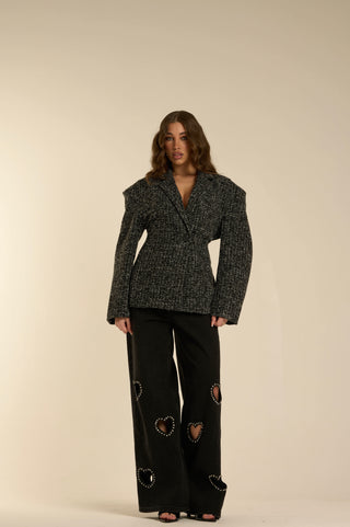 EXAGGERATED SHOULDER blazer