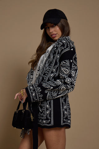 Cardigan Jacquard Black