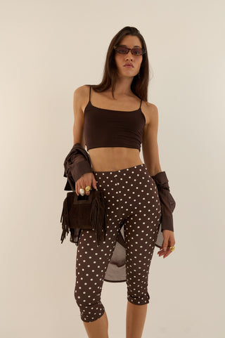 SECOND SKIN CAPRI POIS MARRONE