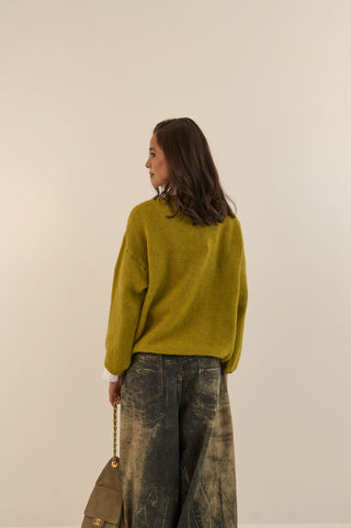 MAGLIONE "CHE FASTIDIO" VERDE OLIVA