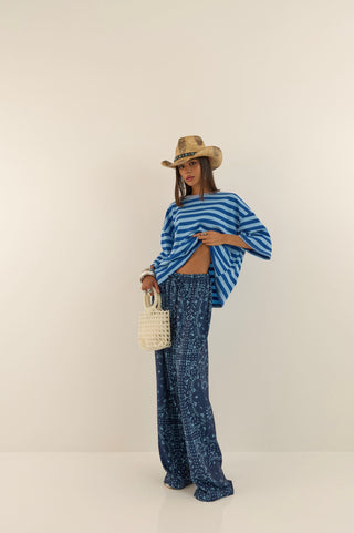 PANTALONE BANDANAS BLU
