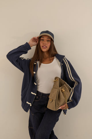 FELPA IMBOTTITA SPORTY CHIC BLU