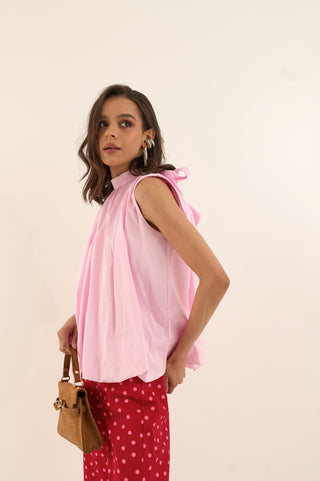 CAMICIA CON FIOCCO ROSA CANDY