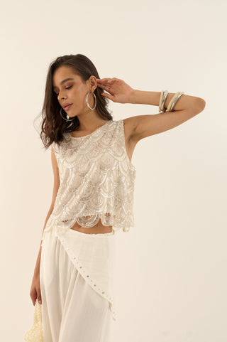 TOP PAILLETTES GATSBY AVORIO