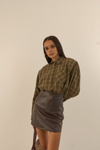 CAMICIA SPALLA IMBOTTITA EDIMBURGH VERDE OLIVA