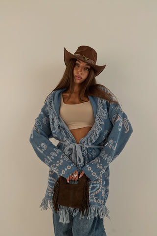 CARDIGAN MONTANA AZZURRO