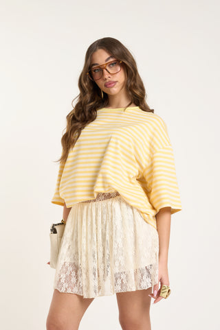 T-SHIRT squadrata a righe MARTINA