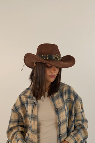 CAPPELLO SUEDE COWBOY MARRONE