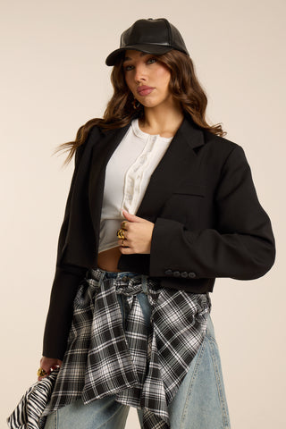 BLACK LINE CROP BLAZER