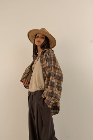 CAMICIA TARTAN RILEY BEIGE