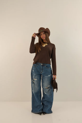JEANS EXTRA LONG STRAPPATO