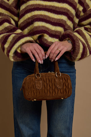 MINI QUILT SUEDE BAG