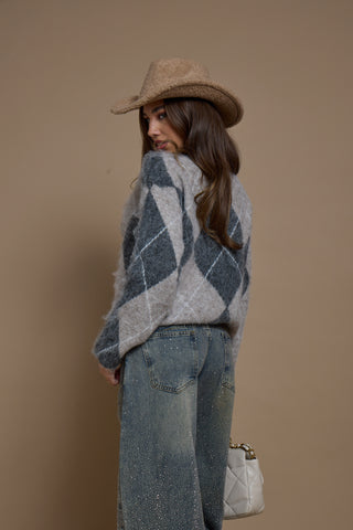 Maglione Oversize GREY ROMB